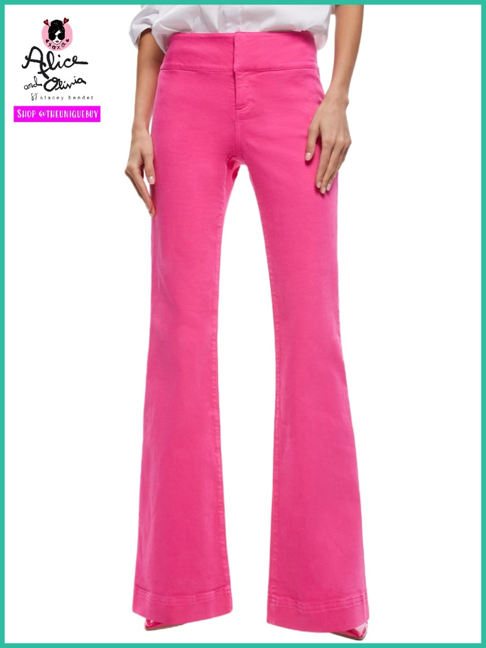 Alice + Olivia Olivia Pink Bootcut Denim Jeans